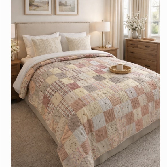 Handmade Other - Vintage handmade Patchwork Quilt 80”x60”